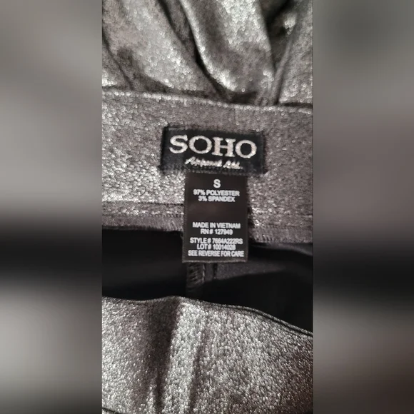 Soho apparel ltd small Chic Silver Metallic Pants wide leg - Picture 4 of 5